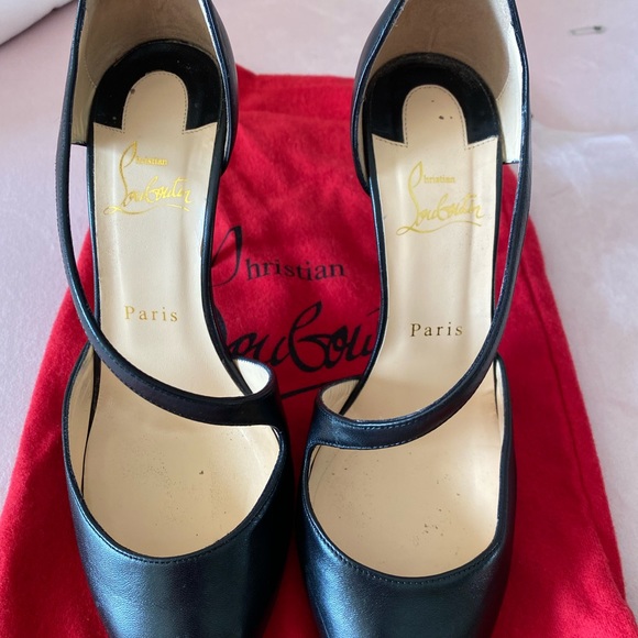 E U C Christian Louboutin “Catchy One” 100 Napa Shiny leather SZ 37.5    7 1/2 - Picture 3 of 9
